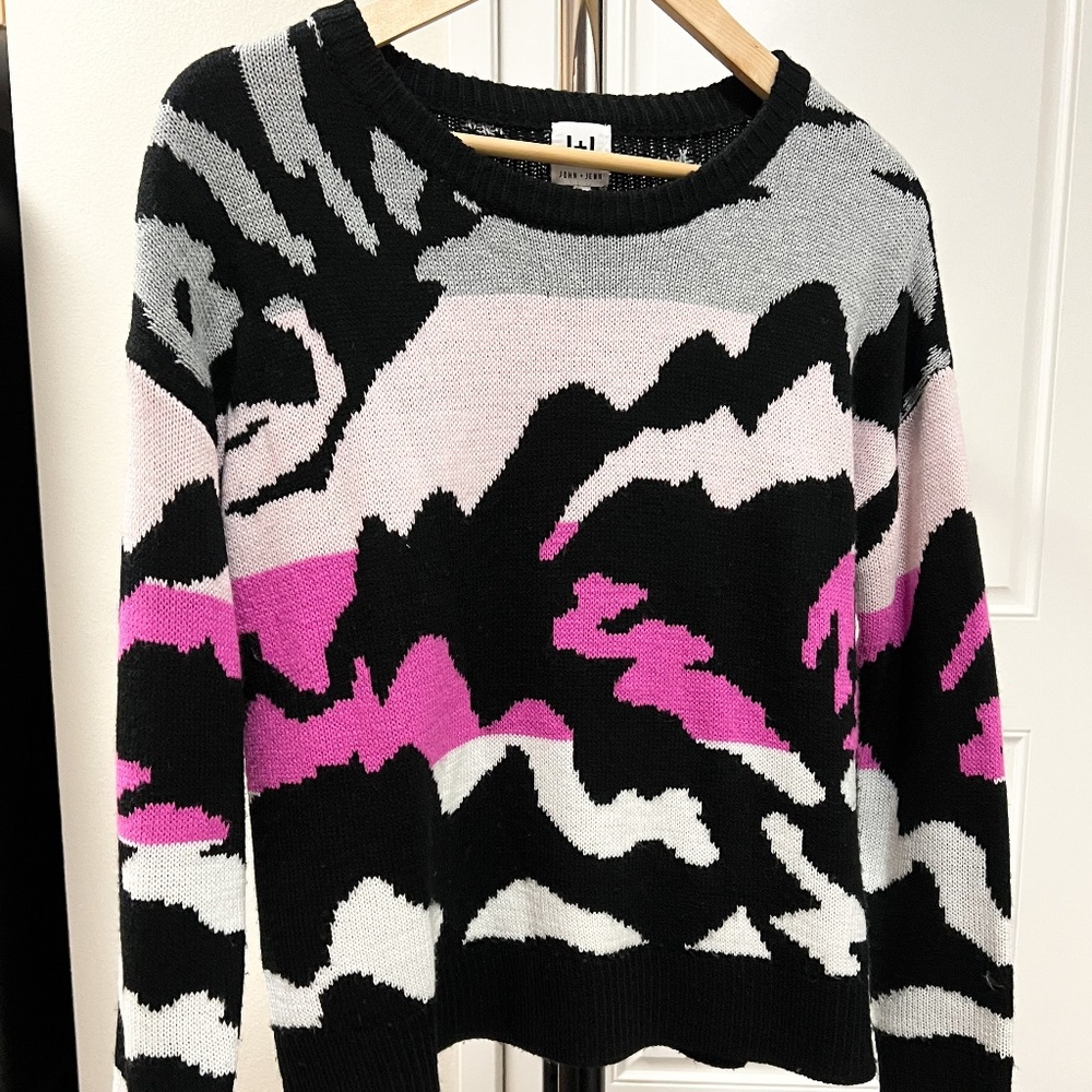John +Jenn, Sweater Long sleve, Black, grey, light pink, hot pink, XS/TP